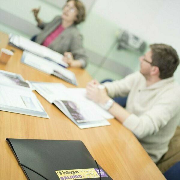 teacher and student during italian conversational lesson