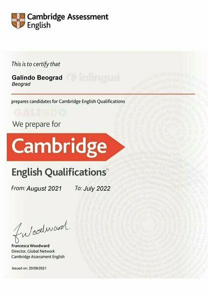 certificate prepare for Cambridge english exams